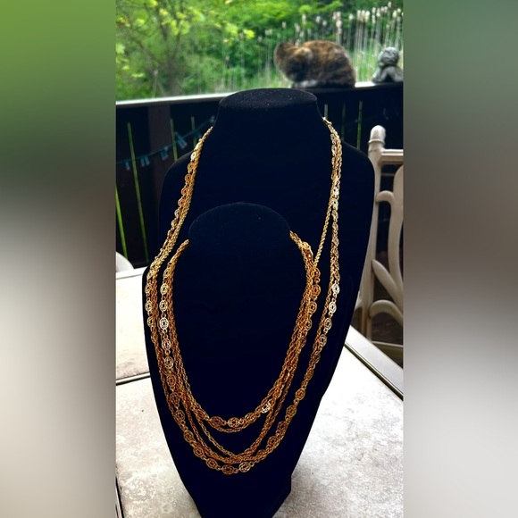 MONET © Gold-tone Triple Rope Chain 52"L Necklace ࿎࿎࿎ - Picture 7 of 7